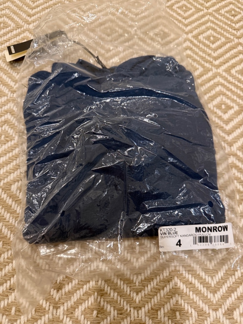 Monrow Navy Blue Supersoft Kangaroo Pullover